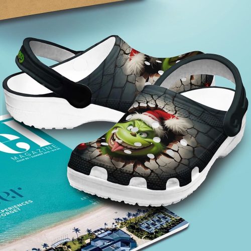 Hilarious Grinch Face Christmas Clogs – Perfect for Kids and Adults!