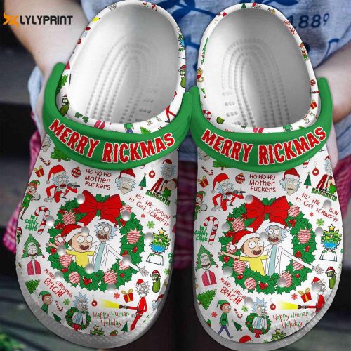 Fun & Festive Rickmas Cartoon Clogs for Kids & Adults – Perfect Christmas Footwear!