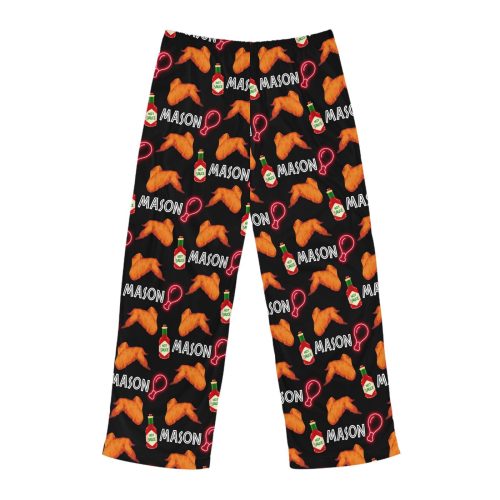 Chicken Wings & Hot Sauce Funny Pajama Pants: Perfect Dad Gift Buffalo Wing Lover Gear for Teen Boys