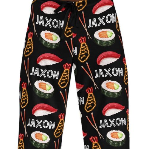 Fun Sushi Print Pajama Pants: Dad s Christmas Gift Teens & Boys Lounge Pants