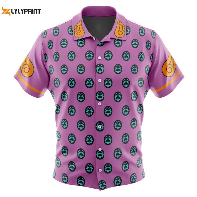 Giorno Giovanna Anime Hawaiian Shirt Jojo S Bizarre Adventure Button Up – Stylish &Amp;Amp; Unique Design