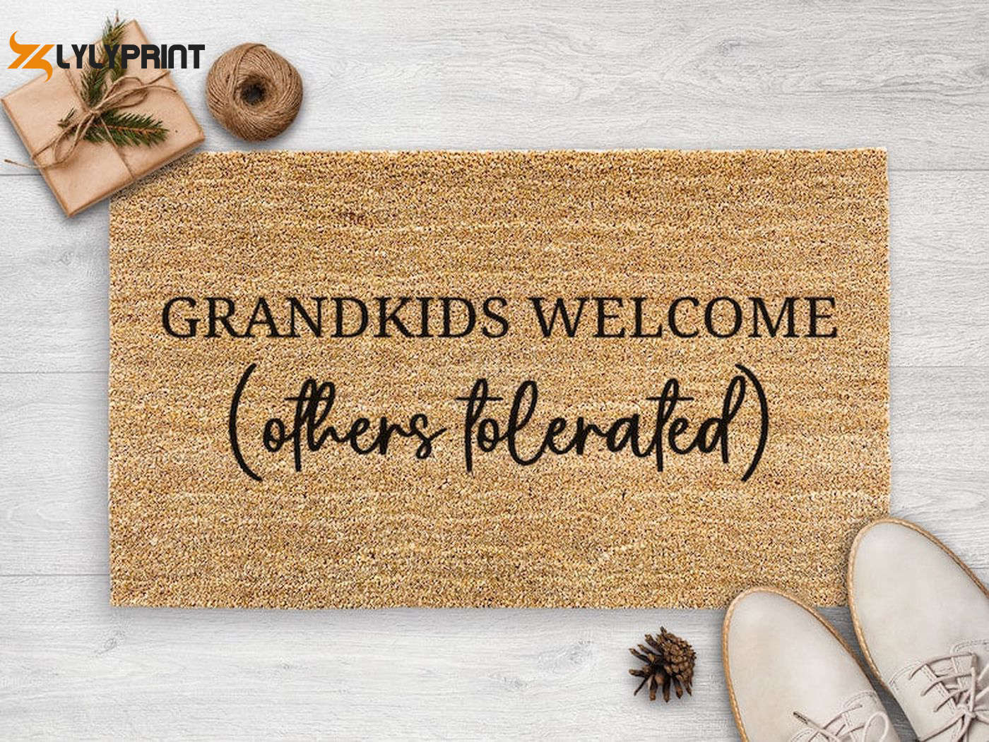 Personalized Grandkids Welcome Coir Doormat: Perfect Housewarming & Christmas Gift Personalized Grandkids Welcome Coir Doormat: Perfect Housewarming & Christmas Gift