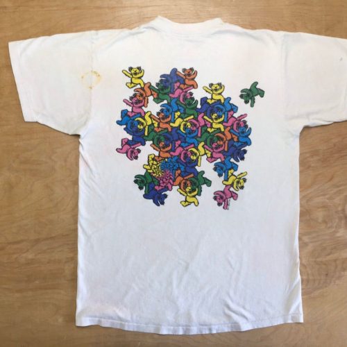 1992 Grateful Dead Dancing Bears Rainbow Spiral Shirt – Jerry Garcia Shakedown Street Tee