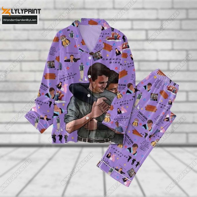 Friends Tv Show Pajamas Set: Chandler Bing Halloween Pjs For Women Matthew Perry Shirt Pants