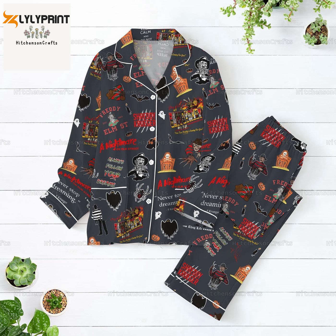 Spooky Freddy Krueger Pajamas Set & Shirts – Perfect Nightmare On Elm Street Movie Pajamas for Halloween Spooky Freddy Krueger Pajamas Set & Shirts – Perfect Nightmare On Elm Street Movie Pajamas for Halloween