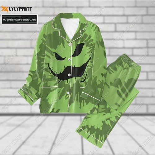 Spooky Halloween Oogie Boogie Pajamas Set Nightmare Before Christmas Pjs – Horror Movie Pajamas for Women