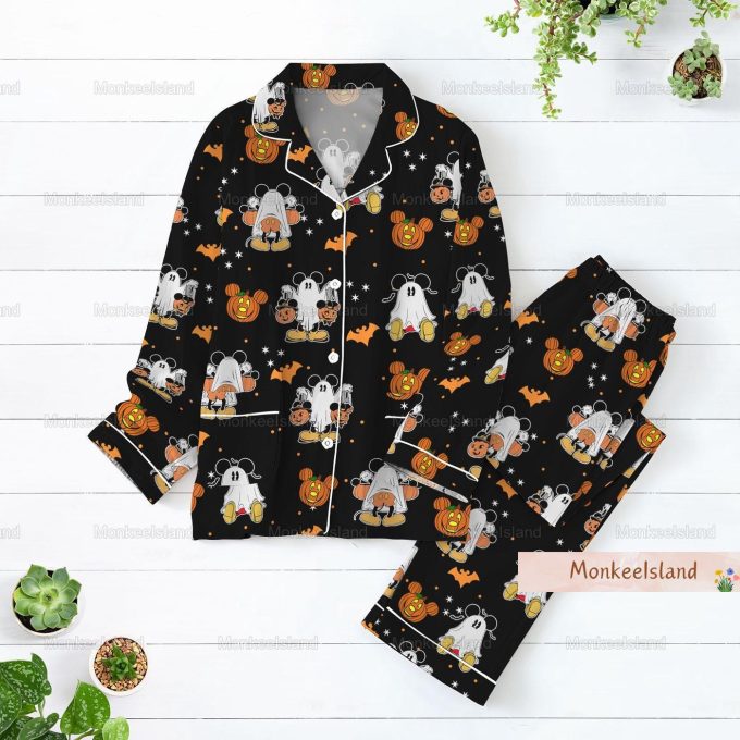 Halloween Women Pajamas: Cute Mickey Ghost &Amp; Pumpkin Pj Set Disney Shirt &Amp; Fall Gift