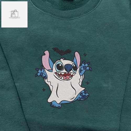 Halloween Stitch & Angel Ghost Sweatshirt: Disney Couple Hoodie Lilo Stitch Cartoon Shirt