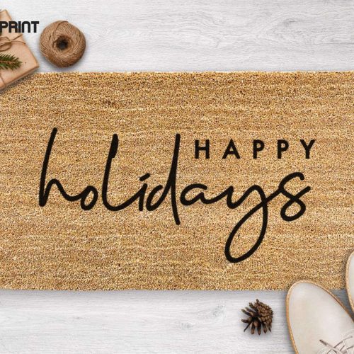 Holiday Cheer Doormat: Festive Christmas Door Mat for New Home Housewarming Gift & Seasonal Decor