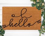 Custom Hello Doormat – Perfect Birthday Christmas Camping Engagement and Anniversary Gift – Cute Decoration Custom Hello Doormat – Perfect Birthday Christmas Camping Engagement and Anniversary Gift – Cute Decoration