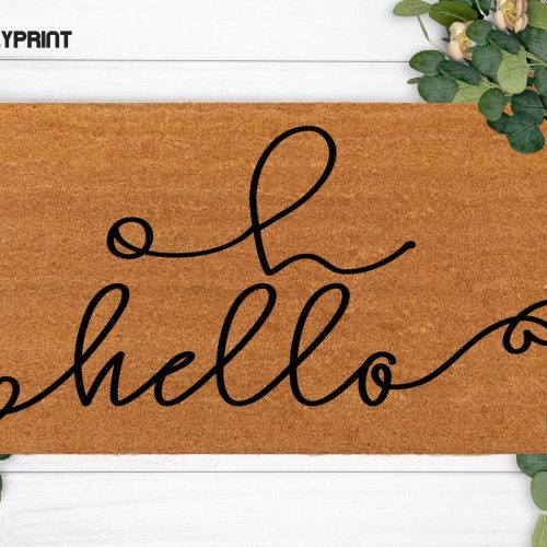 Custom Hello Doormat - Perfect Birthday Christmas Camping Engagement and Anniversary Gift - Cute Decoration