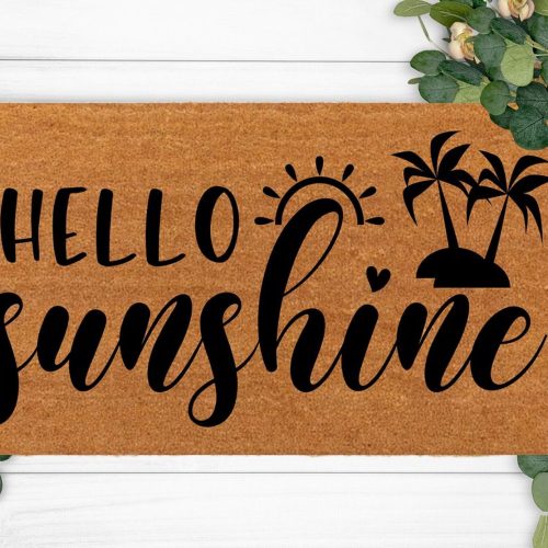 Hello Sunshine Doormat: Custom Housewarming Gift & Funny Christmas Decoration – Perfect Present for Mom!