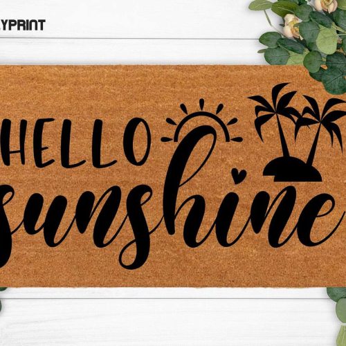 Hello Sunshine Doormat: Custom Housewarming Gift & Funny Christmas Decoration - Perfect Present for Mom!