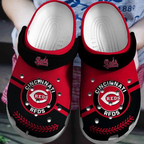 Shop Online for Hot MLB Cincinnati Reds Red-Black Crocs Shoes: Trusted & Stylish Clog Shoes