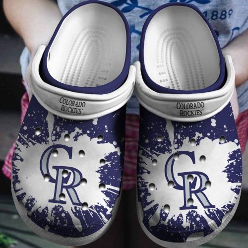 Get Game-Ready with Hot MLB Team Colorado Rockies White-Blue Crocs Shoes – Limited Stock!