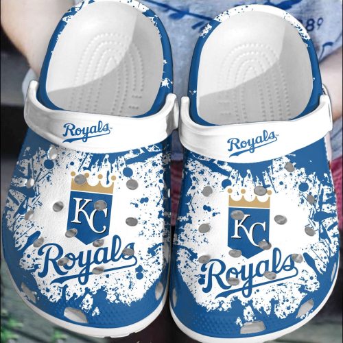 Shop the Stylish Kansas City Royals White & Blue Crocs Shoes for MLB Fans