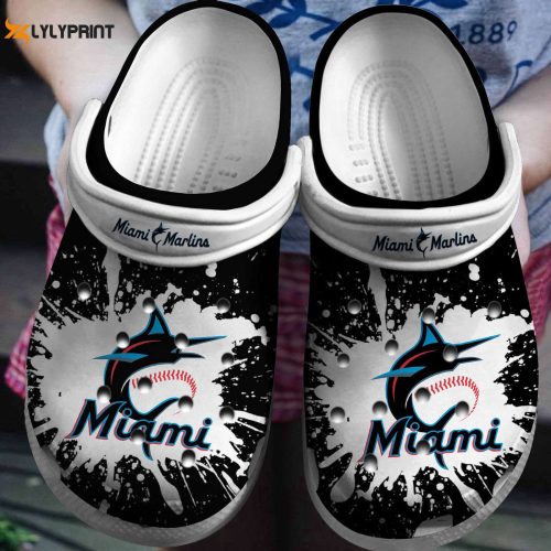 Shop Stylish Black & White Miami Marlins Crocs Clog Shoes – MLB Team Merchandise