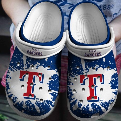 Shop Texas Rangers Blue-White Crocs Shoes – MLB Team Fan Collection