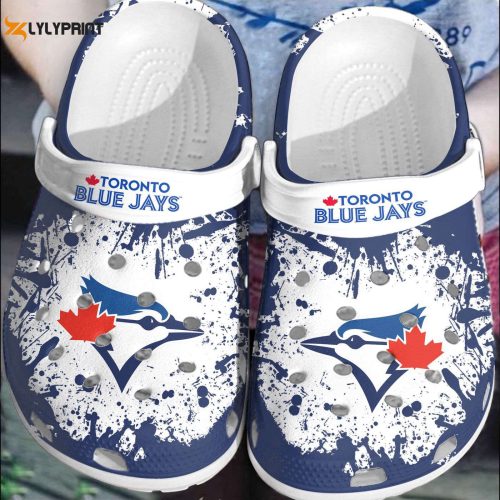 Toronto Blue Jays MLB White Crocs – Stylish Clog Shoes for True Baseball Fans