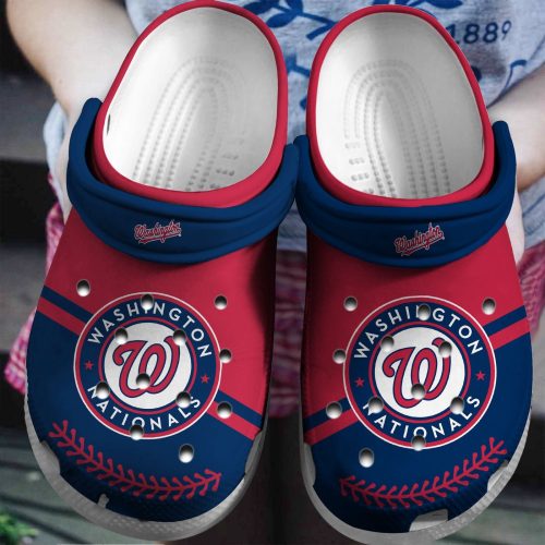 Show Your Team Spirit with Hot MLB Washington Nationals Red Clog Shoes – NavysCrocs: Stylish and Supportive!