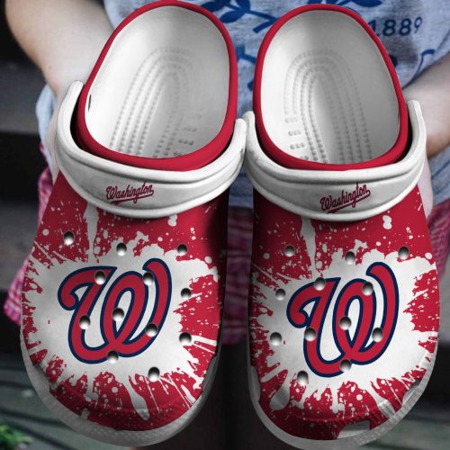 Shop Washington Nationals Red & White Crocs Shoes: Hot MLB Team Clog Shoes