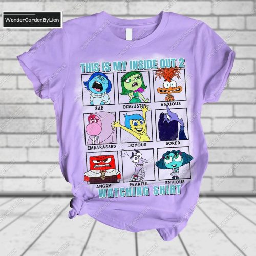 Disney Pixar Inside Out 2 Tshirt Short Set – Character T-Shirt &Amp; Movie Watching Pajamas