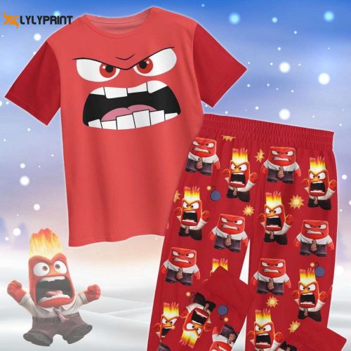 Disney Inside Out Anger Pajamas: Holiday Movie PJs Perfect Gift for Her