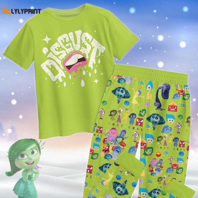 Disney Inside Out Disgust Pajamas: Festive Emotion Friends Pjs – Perfect Gift For Her!