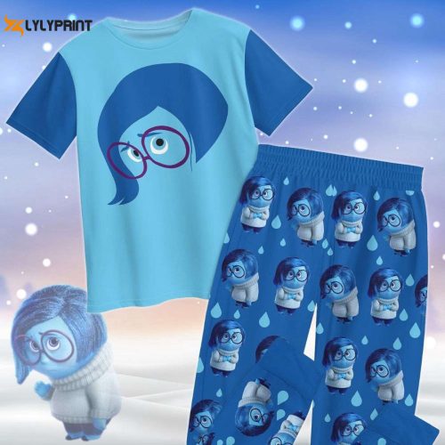 Disney Inside Out Sadness Pajamas – Perfect Emotion Friends Gift for Kids Christmas Movie PJs