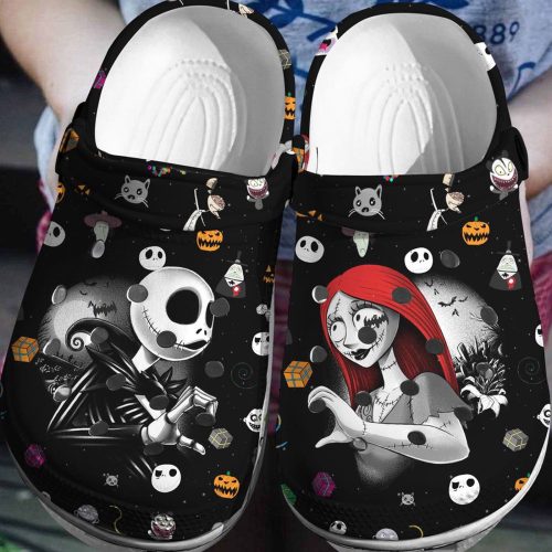 Get Spooktacular Style with Jack & Sally Nightmare Before Christmas Crocs – 3D Clog Shoes