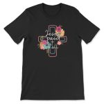 Jesus Paid It All Flower Cross T-Shirt: Faith-inspired Design