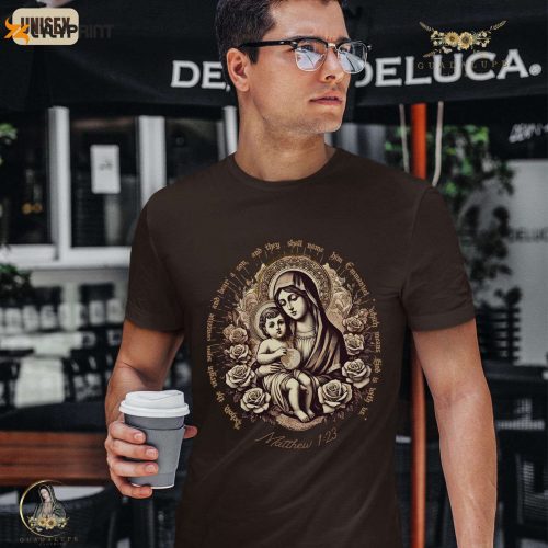 Easter Sunday Mass Celebration: Jesus Tshirt Vintage Boho Style Mary Queen of Heaven & Catholic Saints