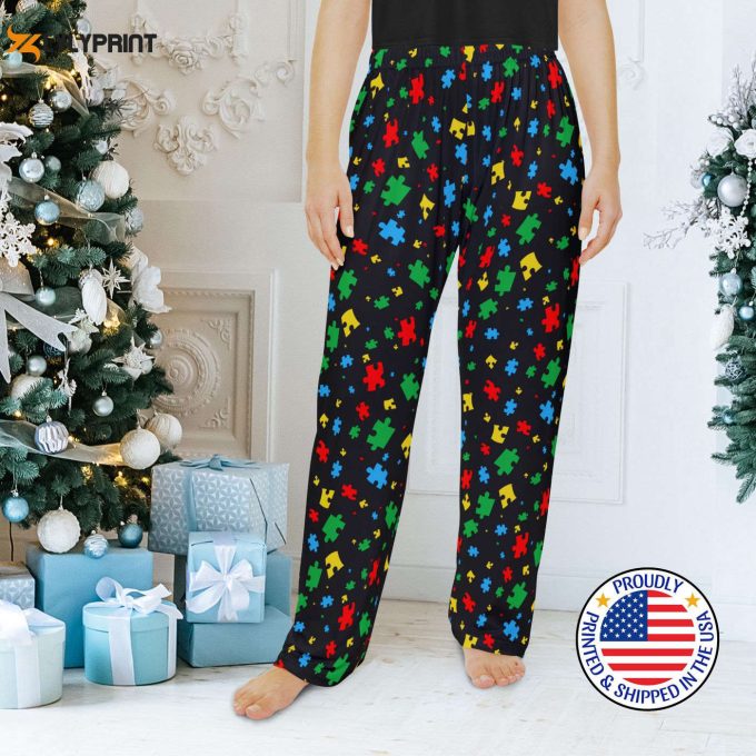 Colorful Jigsaw Puzzle Family Pajama Pants – Christmas &Amp;Amp; Autism Awareness Sleepwear