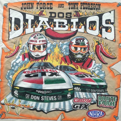 John Force & Tony Pedregon Signed Dos Diablos NHRA Racing Shirt – Limited Edition