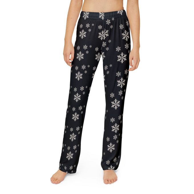 Snowy Winter Comfort: Kids Christmas Cozy Black Pajama Pants For Ultimate Holiday Relaxation 3