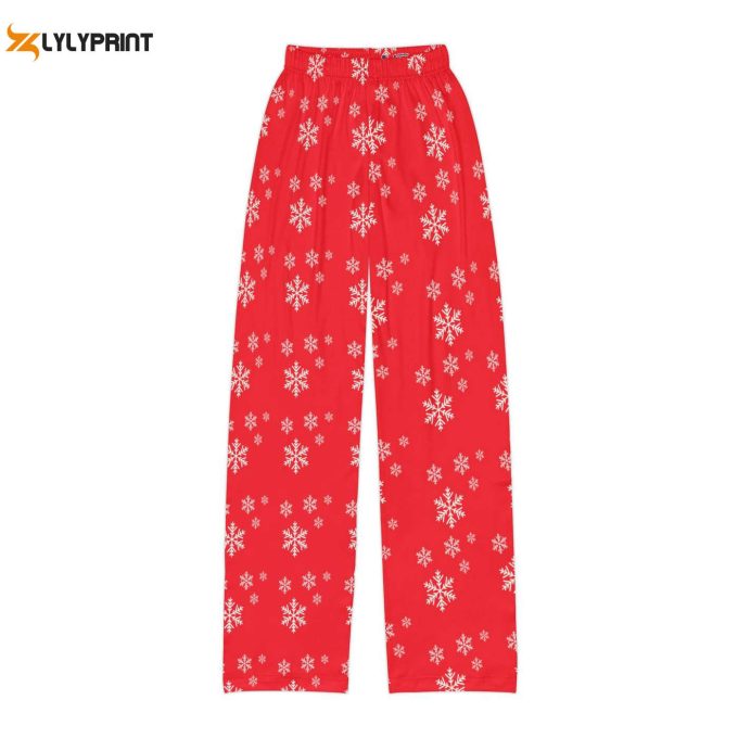 Cozy Red Pajama Pants For Kids: Snowy Winter Comfort For Christmas 1