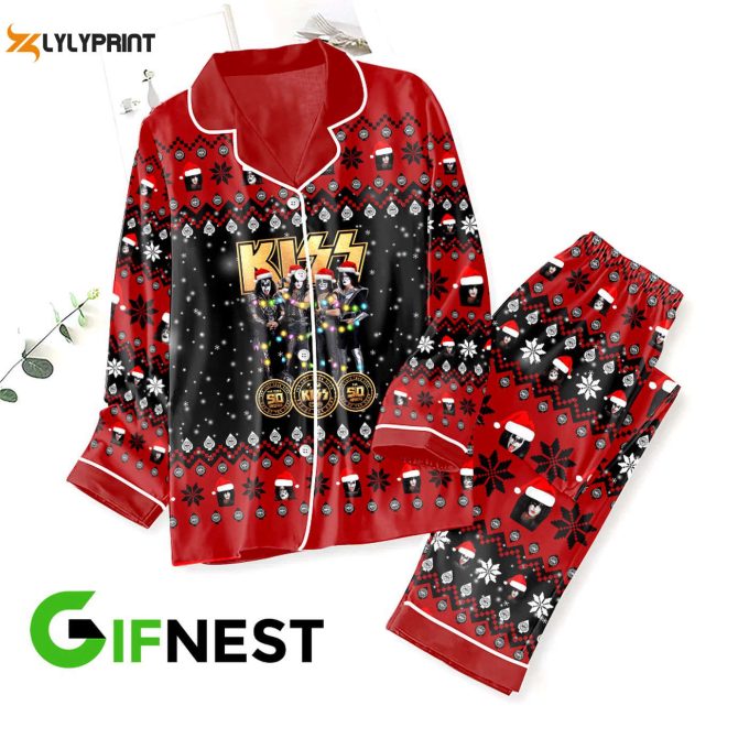 Stylish Kiss Band Pajama Set – Perfect Gift For Women This Christmas!