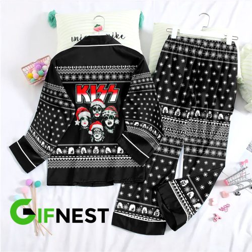 Kiss Band Button Down Pajamas Set – Perfect Women s Christmas Gift!