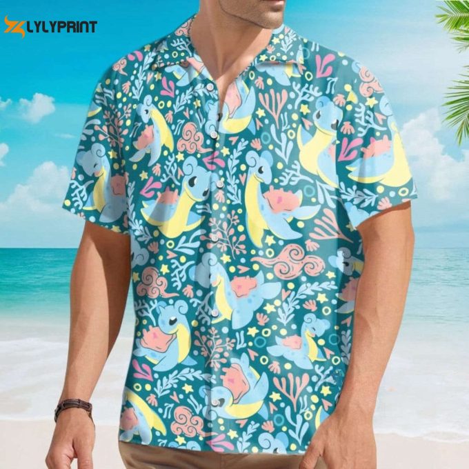 Lapras Hawaiian Shirt: Anime Gift For Dad &Amp;Amp; Friends – Summer 2024 Beach Shirt