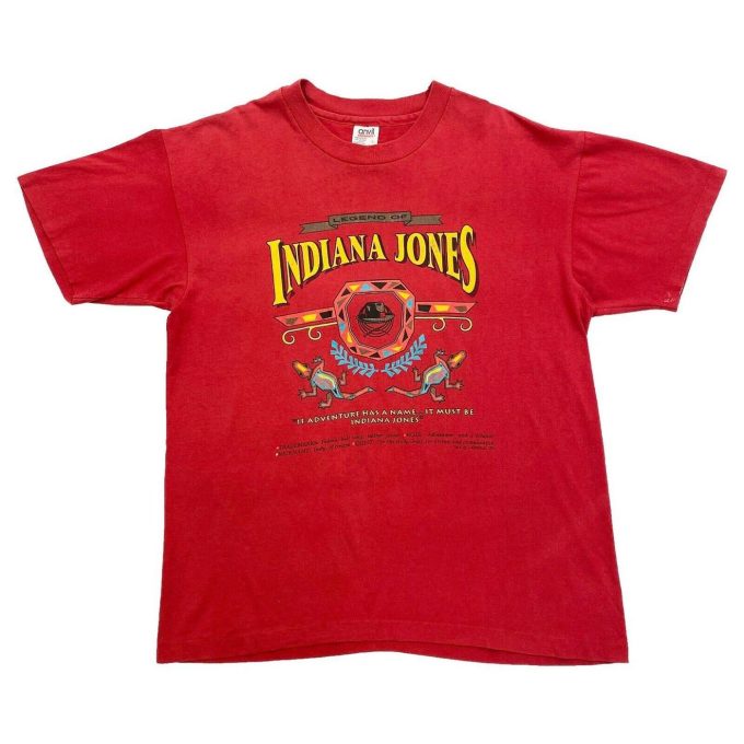 Vintage 90S Indiana Jones Tshirt Classic Film Collectible