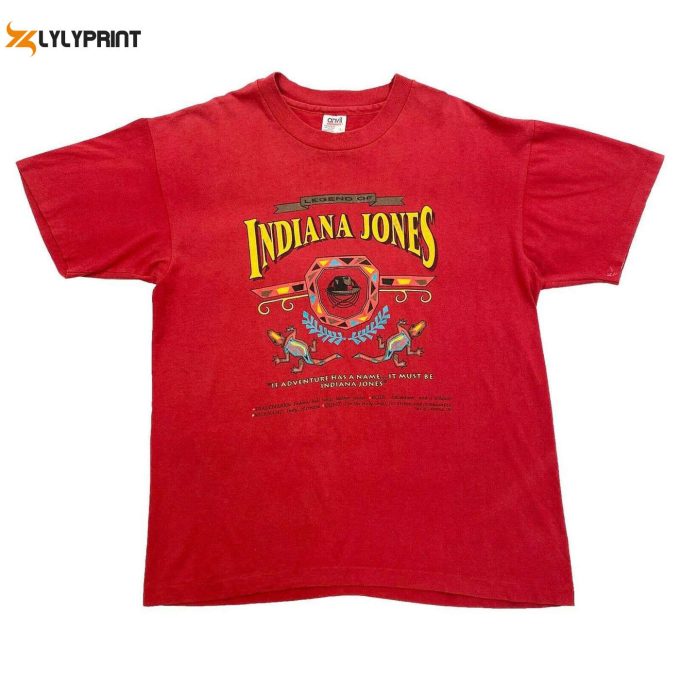 Vintage 90S Indiana Jones Tshirt Classic Film Collectible