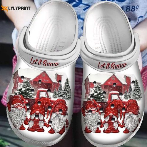 Stay Festive with Let It Snow Gnomies Crocband Clog Shoes – Perfect ChristmasCrocs for Men & Women!