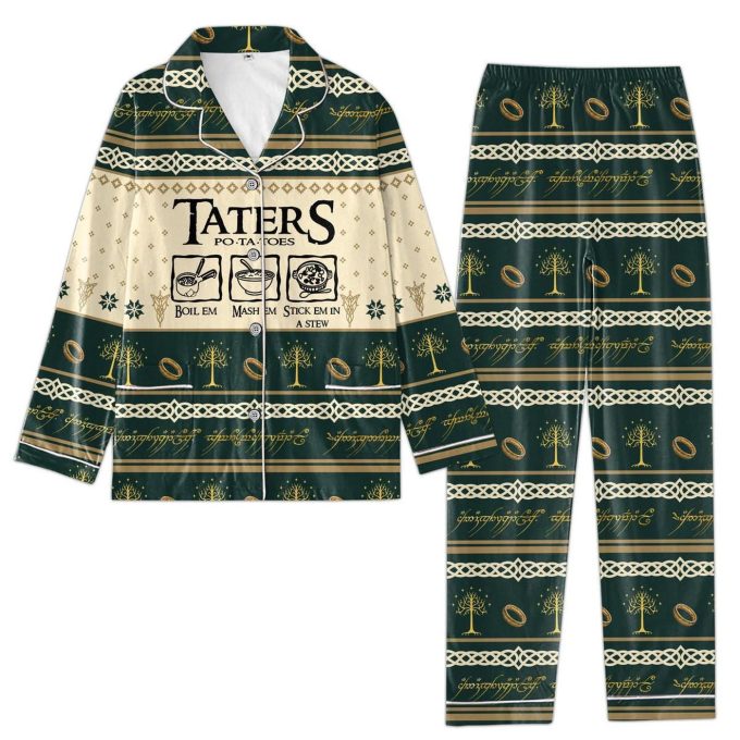 Lotr Pajamas Set: Movie-Themed Holiday Pjs For Women &Amp; Families – Perfect Lotr Fans Gift!