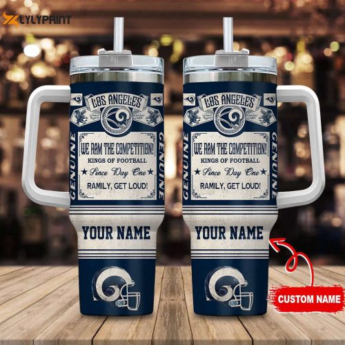 Vintage Los Angeles Rams NFL King of Football Custom Name 40oz Stanley Tumbler – Perfect Gift for Fans