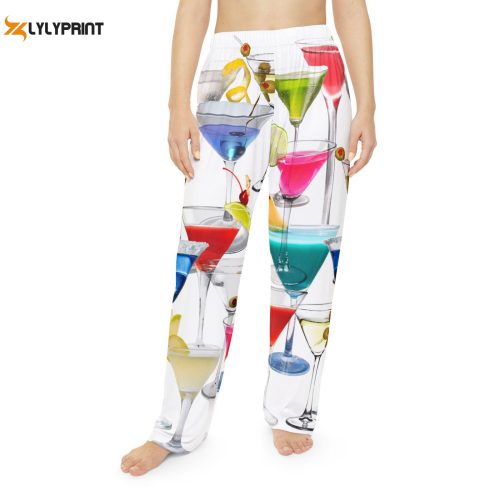 Martini Pajamas: Trendy Cocktail Pants for Her Plus Size Holiday Drinking PJs – Funny Christmas Gift