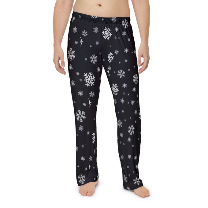 Stay Cozy This Christmas With Men S Black Pajama Bottoms - Snowy Winter Comfort 2