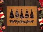 Merry Christmas Doormat: Festive Coir Mat for Front Doors Funny Welcome Mats & Christmas Trees – Perfect Holiday Decor!