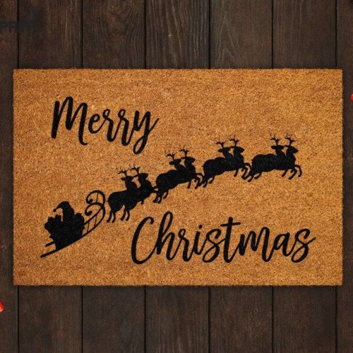 Merry Christmas Doormat: Festive Coir Mat for Front Door - Funny & Outdoor Welcome Mat