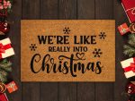 Festive Merry Christmas Doormat: Funny Coir Welcome Mat for Front Door – Christmas Coir Mats