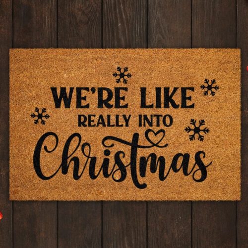 Festive Merry Christmas Doormat: Funny Coir Welcome Mat for Front Door – Christmas Coir Mats